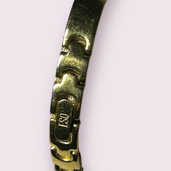 ESQ Movado Watch Gold Tone Swarovski Crystals - Picture 3 of 4